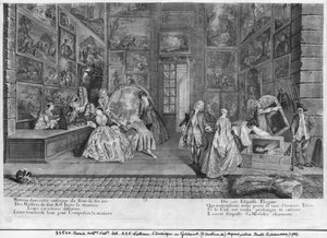 Das Ladenschild von Gersaint, graviert von Pierre Aveline (ca. 1656-1722) ca. 1720